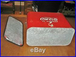 Vintage 1950's Drink Coca Cola Bottles Coke Metal Cooler Progress Refrig Co