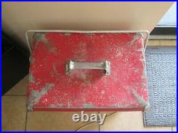 Vintage 1950's Drink Coca-Cola Coca-Cola Red Metal Cooler Ice Chest with Tray