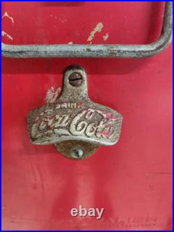Vintage 1950's Drink Coca Cola Red Metal Cooler