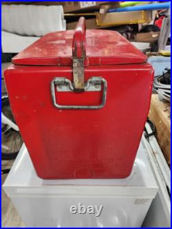 Vintage 1950's Drink Coca Cola Red Metal Cooler
