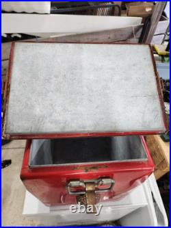 Vintage 1950's Drink Coca Cola Red Metal Cooler