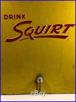 Vintage 1950's Drink Squirt Soda Pop Picnic Cooler Embossed Metal Ice Chest Tray