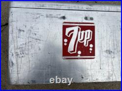 Vintage 1950's Embossed 7Up Aluminum Metal Cooler Ice Chest