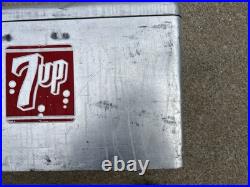 Vintage 1950's Embossed 7Up Aluminum Metal Cooler Ice Chest