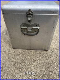 Vintage 1950's Embossed 7Up Aluminum Metal Cooler Ice Chest