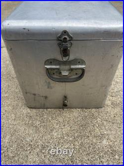 Vintage 1950's Embossed 7Up Aluminum Metal Cooler Ice Chest