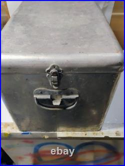 Vintage 1950's Embossed 7Up Aluminum Metal Cooler Ice Chest 22x13x13