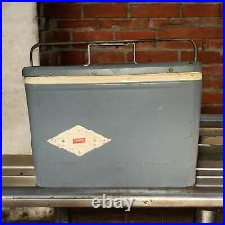 Vintage 1950's Gray Coleman Cooler Rare Find 14H x 18L x 10W