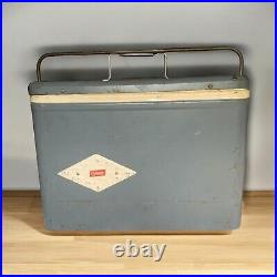 Vintage 1950's Gray Coleman Cooler Rare Find 14H x 18L x 10W