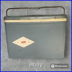 Vintage 1950's Gray Coleman Cooler Rare Find 14H x 18L x 10W