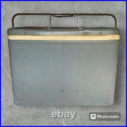 Vintage 1950's Gray Coleman Cooler Rare Find 14H x 18L x 10W