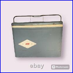 Vintage 1950's Gray Coleman Cooler Rare Find 14H x 18L x 10W