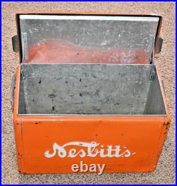 Vintage 1950's Nesbitt's Ice Chest Metal Cooler Orange Soda Pop California