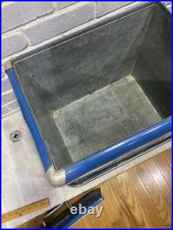 Vintage 1950's PEPSI Blue PEPSI-COLA Picnic Metal Ice Chest Cooler with Tray Vintage 1950's PEPSI Blue PEPSI-COLA Picnic Metal Ice Chest Cooler with Tray