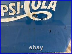 Vintage 1950's Pepsi Cola Blue Metal Portable Cooler
