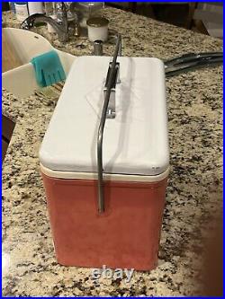 Vintage 1950's Pink & White Coleman Cooler Rare Find 14H x 18L x 10W