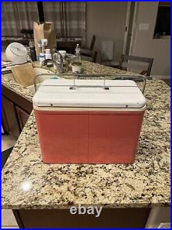 Vintage 1950's Pink & White Coleman Cooler Rare Find 14H x 18L x 10W