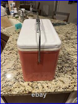 Vintage 1950's Pink & White Coleman Cooler Rare Find 14H x 18L x 10W