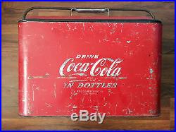Vintage 1950's Progress Refrigerator Metal Coca Cola A Model Cooler Ice Chest