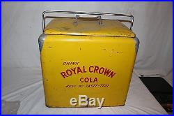 Vintage 1950's RC Royal Crown Cola Soda Pop Bottle Metal Picnic Cooler Sign