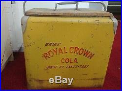 Vintage 1950's RC Royal Crown Cola Soda Pop Picnic Cooler Embossed Metal Sign