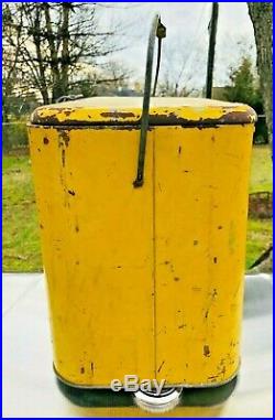 Vintage 1950's STERLING BEER Yellow Cooler Metal Insulated EVANSVILLE INDIANA