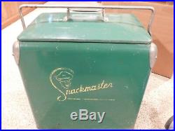 Vintage 1950's Snackmaster Metal Cooler With Trey All Original Parts