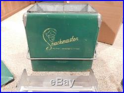 Vintage 1950's Snackmaster Metal Cooler With Trey All Original Parts