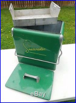 Vintage 1950's Snackmaster Metal Cooler With Trey All Original Very-Nice Rare