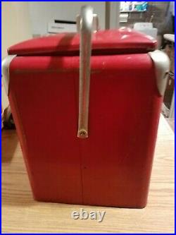 Vintage 1950 to 1960's Coca Cola insulated cooler with metal interior