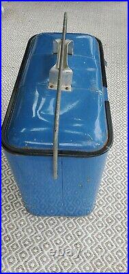 Vintage 1950S Drink Pepsi Cola Blue Metal Portable Picnic Cooler/Ice Box/Chest