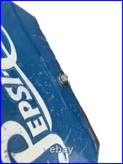 Vintage 1950S Drink Pepsi Cola Blue Metal Portable Picnic Cooler/Ice Box/Chest