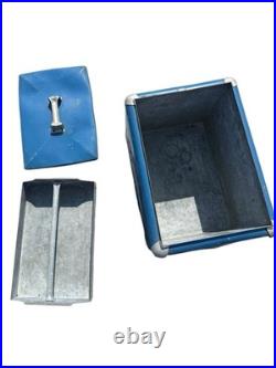 Vintage 1950S Drink Pepsi Cola Blue Metal Portable Picnic Cooler/Ice Box/Chest