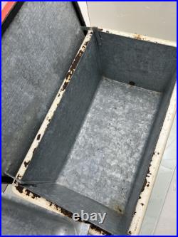 Vintage 1950s-60s Ice Chest Thermos Metal Cooler Retro Picnic VW Hot Rod