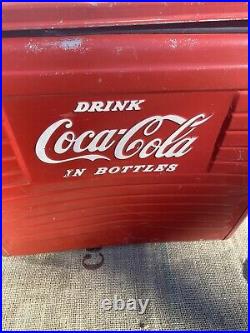 Vintage 1950s Acton MFG Co Metal Coca-Cola Soda Pop Bottle Coke Ice Chest Cooler