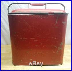 Vintage 1950s Buddy Pleasure Chest Metal Ice Chest Carry Cooler withDrain Spout