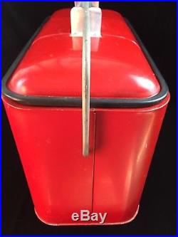 Vintage 1950s COCA-COLA Red Metal Cooler by Progress Refrigerator Co. Louisville