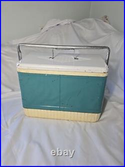 Vintage 1950s COLEMAN Metal Cooler DIAMOND LOGO 18x 10½x 13 BLUE (40-qrt.)