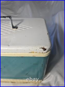 Vintage 1950s COLEMAN Metal Cooler DIAMOND LOGO 18x 10½x 13 BLUE (40-qrt.)