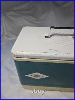 Vintage 1950s COLEMAN Metal Cooler DIAMOND LOGO 18x 10½x 13 BLUE (40-qrt.)