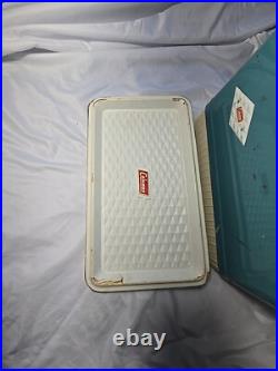 Vintage 1950s COLEMAN Metal Cooler DIAMOND LOGO 18x 10½x 13 BLUE (40-qrt.)