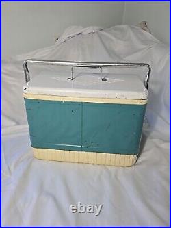 Vintage 1950s COLEMAN Metal Cooler DIAMOND LOGO 18x 10x 13 BLUE (40-qrt.)