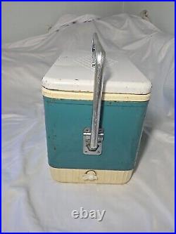 Vintage 1950s COLEMAN Metal Cooler DIAMOND LOGO 18x 10x 13 BLUE (40-qrt.)