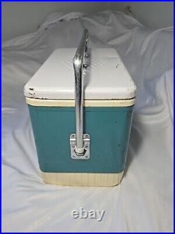 Vintage 1950s COLEMAN Metal Cooler DIAMOND LOGO 18x 10x 13 BLUE (40-qrt.)