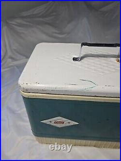 Vintage 1950s COLEMAN Metal Cooler DIAMOND LOGO 18x 10x 13 BLUE (40-qrt.)