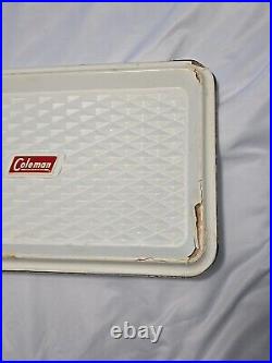 Vintage 1950s COLEMAN Metal Cooler DIAMOND LOGO 18x 10x 13 BLUE (40-qrt.)