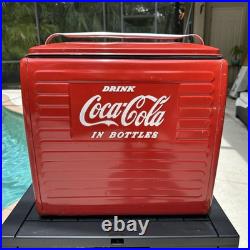 Vintage 1950s Coca Cola Acton MFG Red Metal Coke Cooler Vintage 1950s Coca Cola Acton MFG Red Metal Coke Cooler