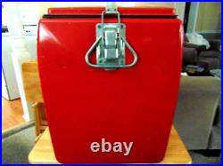 Vintage 1950s Coca Cola Acton MFG Red Metal Coke Cooler Vintage 1950s Coca Cola Acton MFG Red Metal Coke Cooler