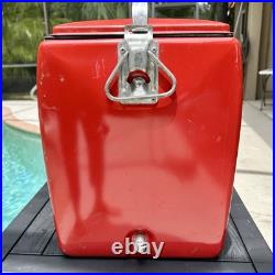 Vintage 1950s Coca Cola Acton MFG Red Metal Coke Cooler Vintage 1950s Coca Cola Acton MFG Red Metal Coke Cooler