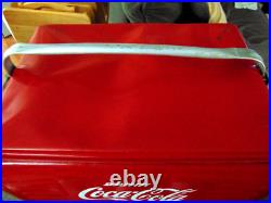 Vintage 1950s Coca Cola Acton MFG Red Metal Coke Cooler Vintage 1950s Coca Cola Acton MFG Red Metal Coke Cooler